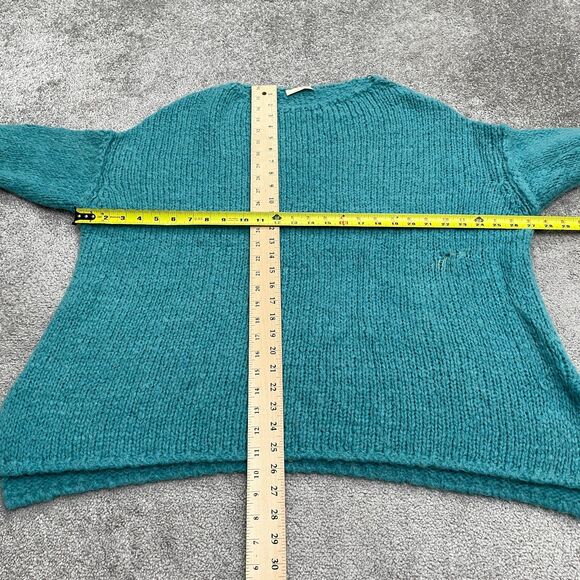 J&S Millenium Acrylic Alpaca Pullover Sweater Women Medium teal Green Fuzzy Knit - Picture 8 of 12